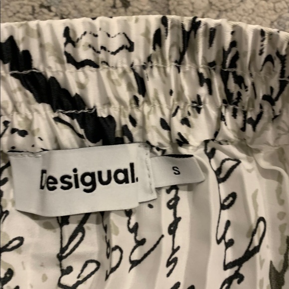 Desigual Artistic Print Midi Skirt in Cream and Brown - Picture 6 of 7